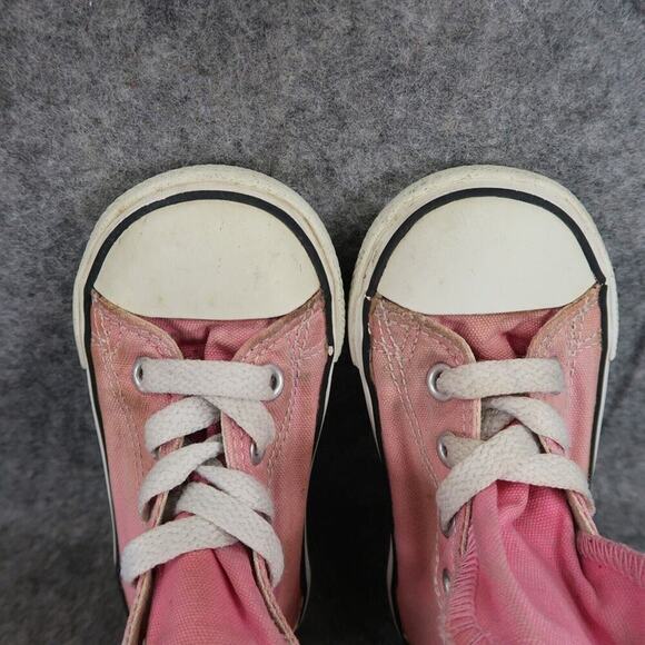Converse Shoes Baby 5 Sneakers Chuck Taylor All Star Hi Top Pink Canvas Toddler - Picture 9 of 13